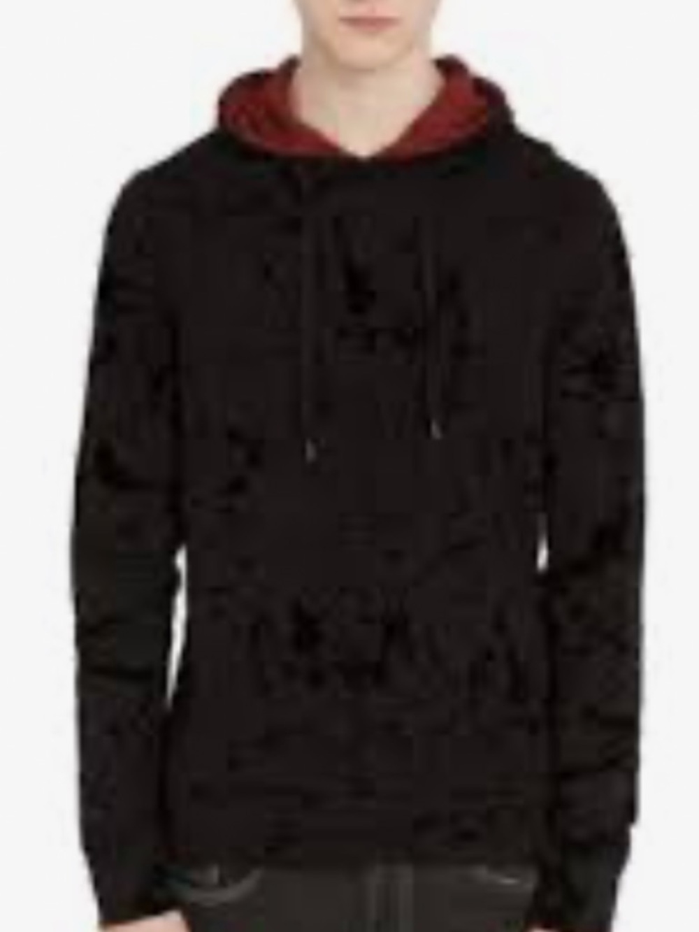 Buffalo David Bitton Black Marble-Effect Hoodie